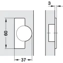 Concealed hinge, Häfele Metalla A 110°, inset mounting