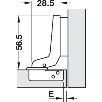 Concealed hinge, Häfele Metalla A 110°, inset mounting