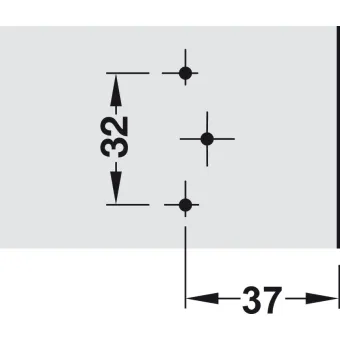 Cruciform mounting plate, Häfele Metalla A, with slide-on system, for screw fixing