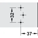Cruciform mounting plate, Häfele Metalla A, with slide-on system, for screw fixing