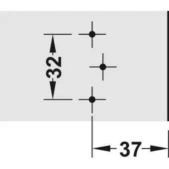 Cruciform mounting plate, Häfele Metalla A, with slide-on system, for screw fixing