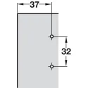 Cruciform mounting plate, Häfele Metalla A, with slide-on system, for screw fixing