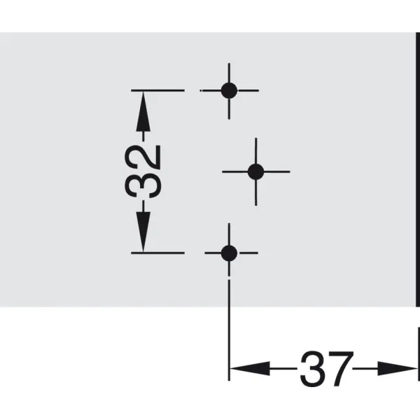 Cruciform mounting plate, Häfele Metalla A, with slide-on system, for screw fixing