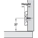 Cruciform mounting plate, Häfele Metalla A, with slide-on system, for screw fixing