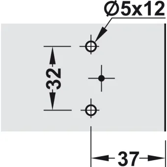 Cruciform mounting plate, Häfele Metalla A, with slide-on system, for screw fixing