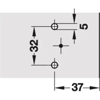 Cruciform mounting plate, Häfele Metalla A, with slide-on system, for screw fixing