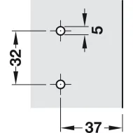 Plokštelė lankstui 35' 2mm HAFELE