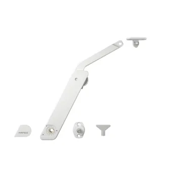 Stay flap fitting, Häfele Free flap H 1.5, all-plastic, 1-piece set