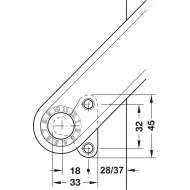 Mechanizmas FREE H1.5 C kairė baltas plast. HAFEL
