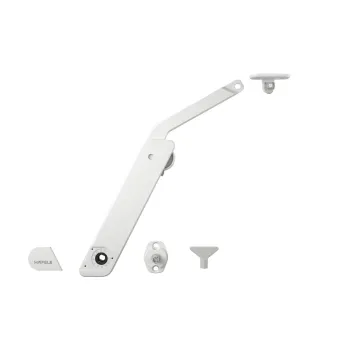 Stay flap fitting, Häfele Free flap H 1.5, all-plastic, 1-piece set