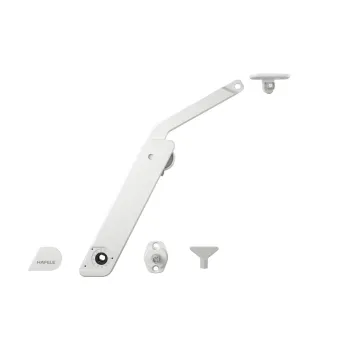 Stay flap fitting, Häfele Free flap H 1.5, all-plastic, 1-piece set