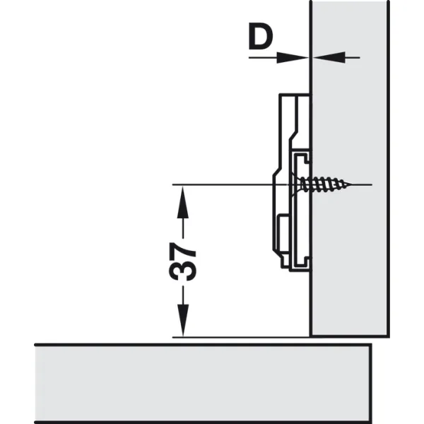 Mounting plate Metalla 310, Clip, H0mm, with eccentric, nickel