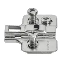 Mounting plate Metalla 310, Clip, H0mm, with eccentric, with Euro screws, nickel