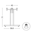 Table leg FLEXO-1 H710mm chrome