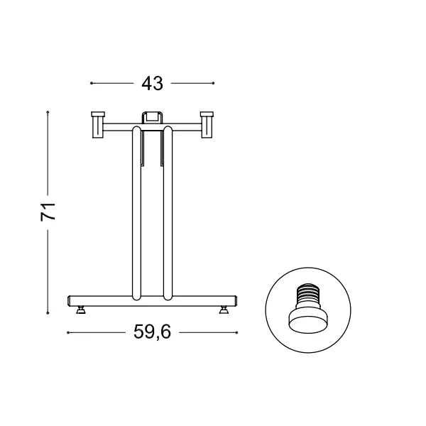 Koja stalui FLEXO-1 H710mm, chromas