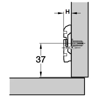 Mounting plate Metalla 310, Clip, H2mm, with eccentric, nickel