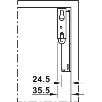 Stay flap fitting, Häfele Free space 1.11, with handle