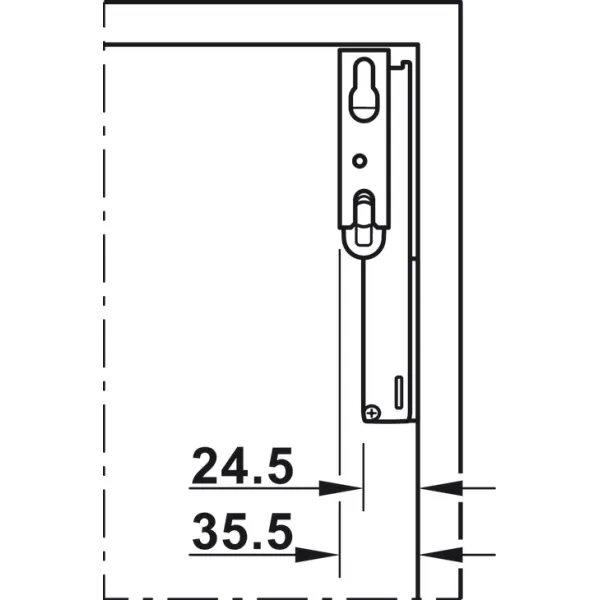 Stay flap fitting, Häfele Free space 1.11, with handle