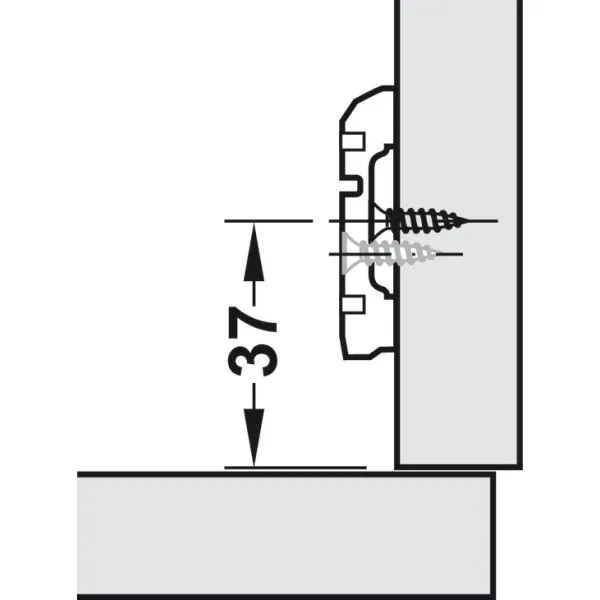Cruciform mounting plate, Häfele Metalla SM Combi