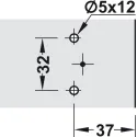 Cruciform mounting plate, Häfele Metalla SM Combi