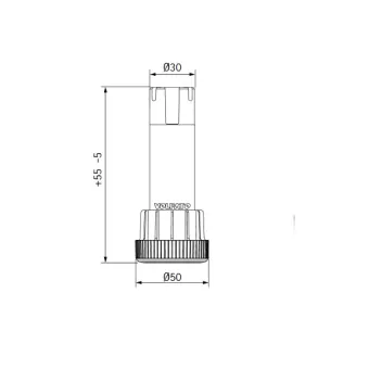 Kojelė reguliuojama be galvutės H100mm, plastikinė