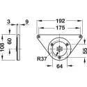 Table leg, Rondella, with castor, straight