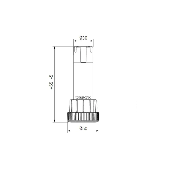 Adjustable leg, without base H150mm plastic