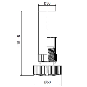 Adjustable leg, without base H150mm plastic