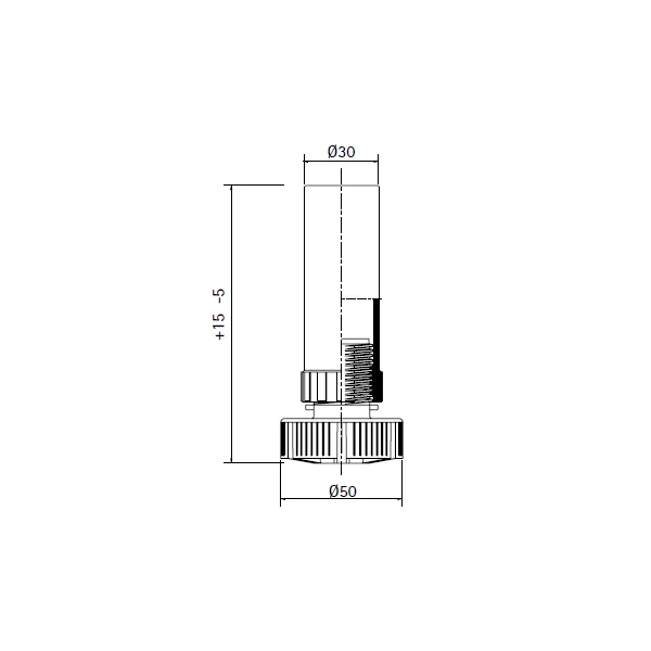 Adjustable leg, without base H150mm plastic