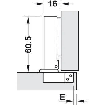 Concealed hinge, Metalla SM G1 95° Combi, full overlay mounting