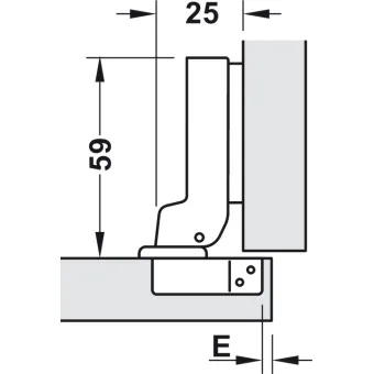 Concealed hinge, Metalla SM G1 95° Combi, half overlay mounting/twin mounting