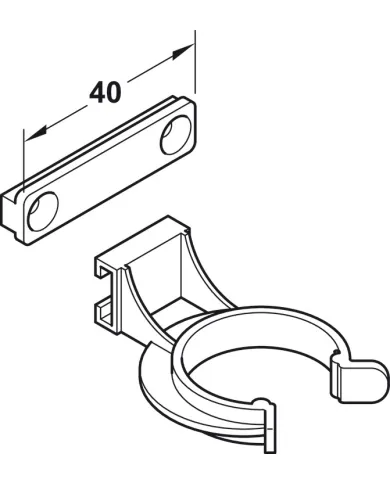Plinth panel clip, for Häfele AXILO® 78 plinth system