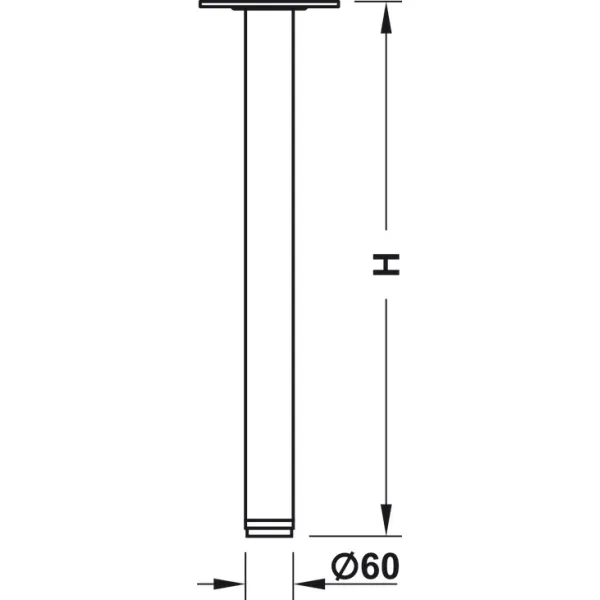 Koja stalui Ø60mm, H710mm, nerūdijančio plieno spalva,