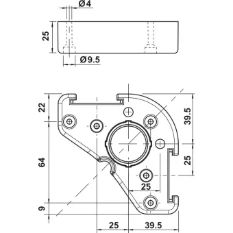 Mounting plate, for Häfele AXILO® 78 plinth system