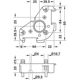 Mounting plate, for Häfele AXILO® 78 plinth system