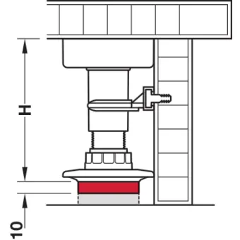 Spacer ring, for Häfele AXILO® 78 plinth system