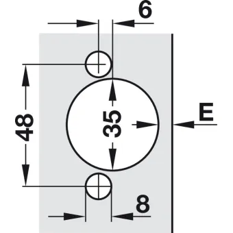 Concealed hinge, Häfele Metalla SM Combi, 110°, half overlay mounting/twin mounting