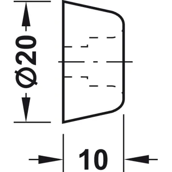 Wall mounted door stop, for screw fixing, rubber