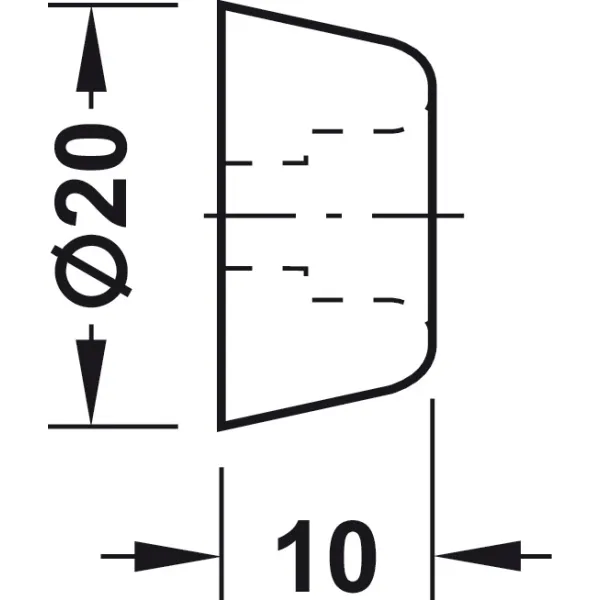 Wall mounted door stop, for screw fixing, rubber