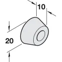 Amortizatorius prisukamas Ø20mm, H10mm, juoda