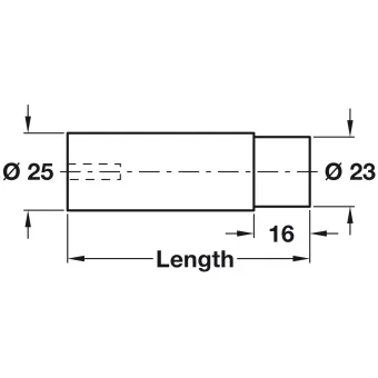 Atramėlė durims sieninė L48mm, nerūdijančio plieno spalva, EL