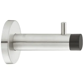 Wall mounted door stop, with wardrobe hook, for screw fixing, Startec