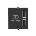 Cover for CM Custom Module with USB-A 2.0 double charger, black, L200mm cable with GST18 plug
