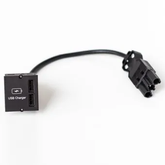 Cover for CM Custom Module with USB-A 2.0 double charger, black, L200mm cable with GST18 plug