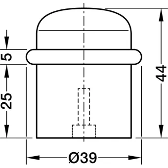 Atramėlė durims grindinė Ø36mm, H44mm, auksas