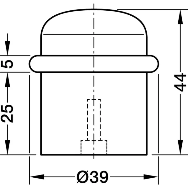 Atramėlė durims grindinė Ø36mm, H44mm, auksas