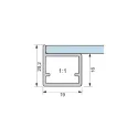 Frame profile 16, for gluing, L3500mm, aluminium anodized, black