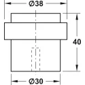 Floor mounted door stops, stainless steel, for screw fixing, Startec