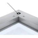 Flap stay, with pull cable, for flaps made from wood and with aluminium frame, with adjustable braki
