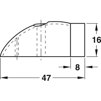 Atramėlė durims L47mm, H16mm, nerūdijančio plieno spalva,
